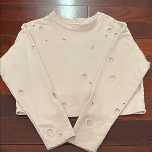 Light Pink Alo Sweatshirt with eyelets